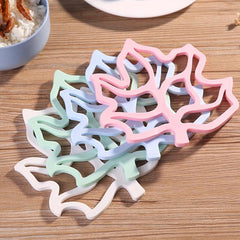 Silicone Mesh Round Table Placemats Maple Leaf Design Heat Insulation Pad