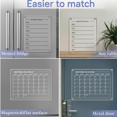 Dry Erase Fridge Magnetic Calendar with 3 Marker Pens