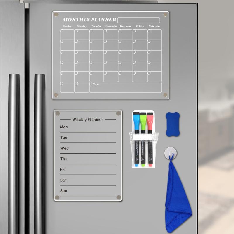 Dry Erase Fridge Magnetic Calendar with 3 Marker Pens