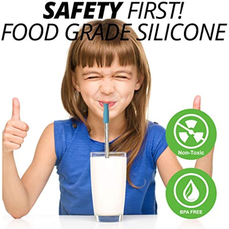 6pcs Silicone Straw Sleeves for Stainless Steel Straws