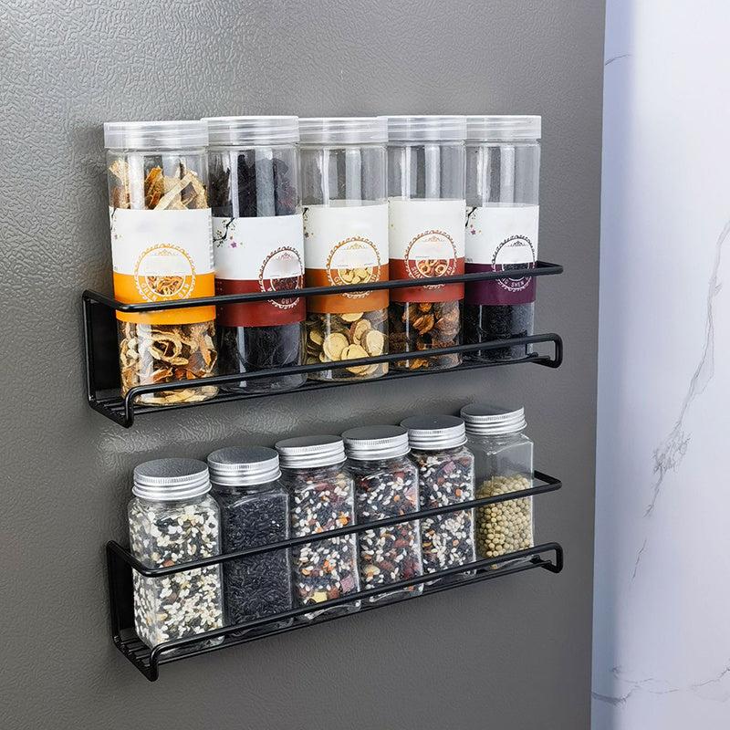 2pcs Magnetic Spice Rack Shelf for Refrigerator Strong Magnetic Spice Shelf Kitc