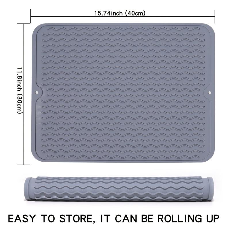 1pc Dish Drying Pad Kitchen Countertop Absorbent Mat