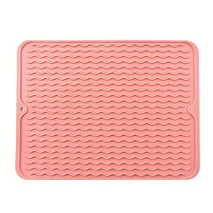 1pc Dish Drying Pad Kitchen Countertop Absorbent Mat
