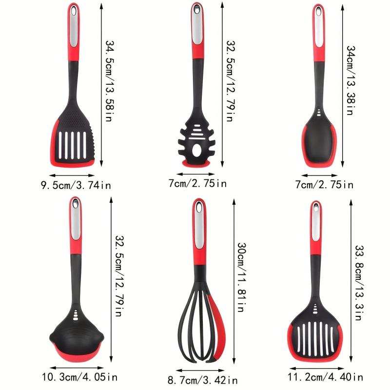 6pcs Silicone Kitchen Utensil Set Non Stick Safe and Durable Kitchen Tools