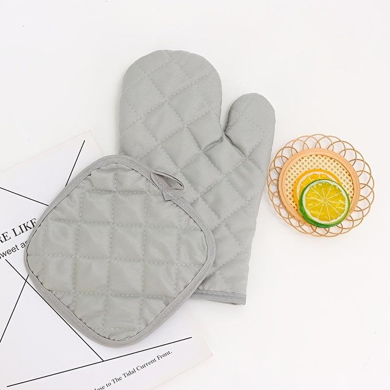 2pcs Colorful Printed Heat Resistant Cotton Oven Mitts for Baking