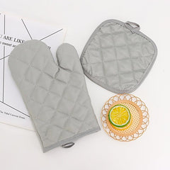 2pcs Colorful Printed Heat Resistant Cotton Oven Mitts for Baking