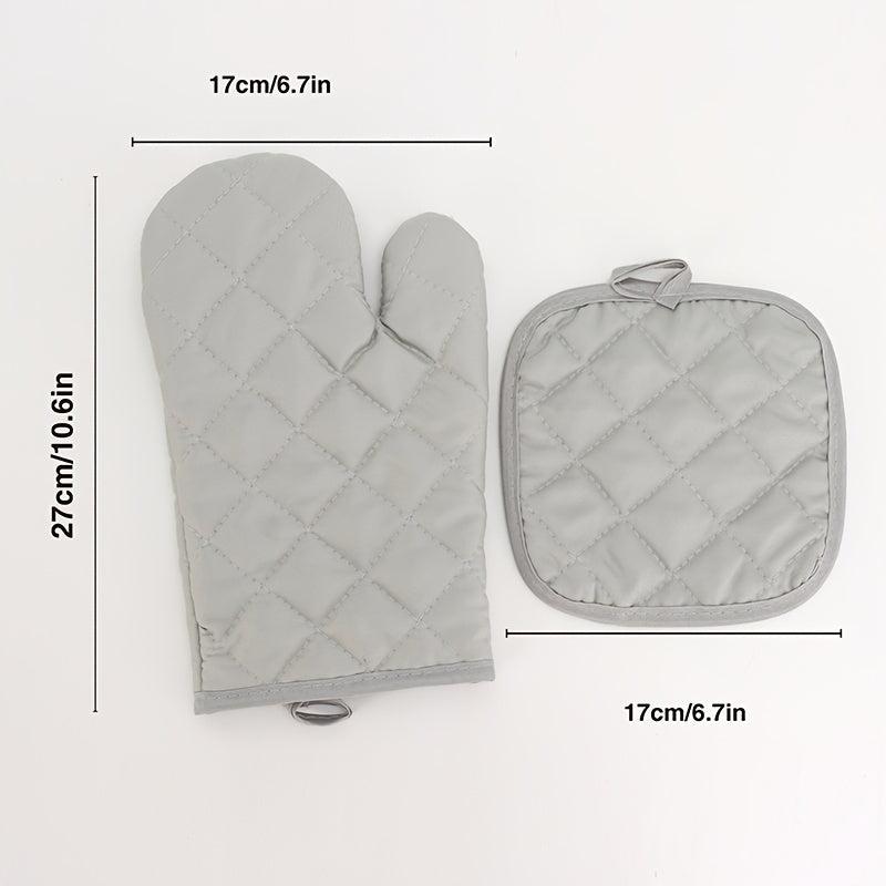 2pcs Colorful Printed Heat Resistant Cotton Oven Mitts for Baking