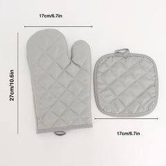 2pcs Colorful Printed Heat Resistant Cotton Oven Mitts for Baking