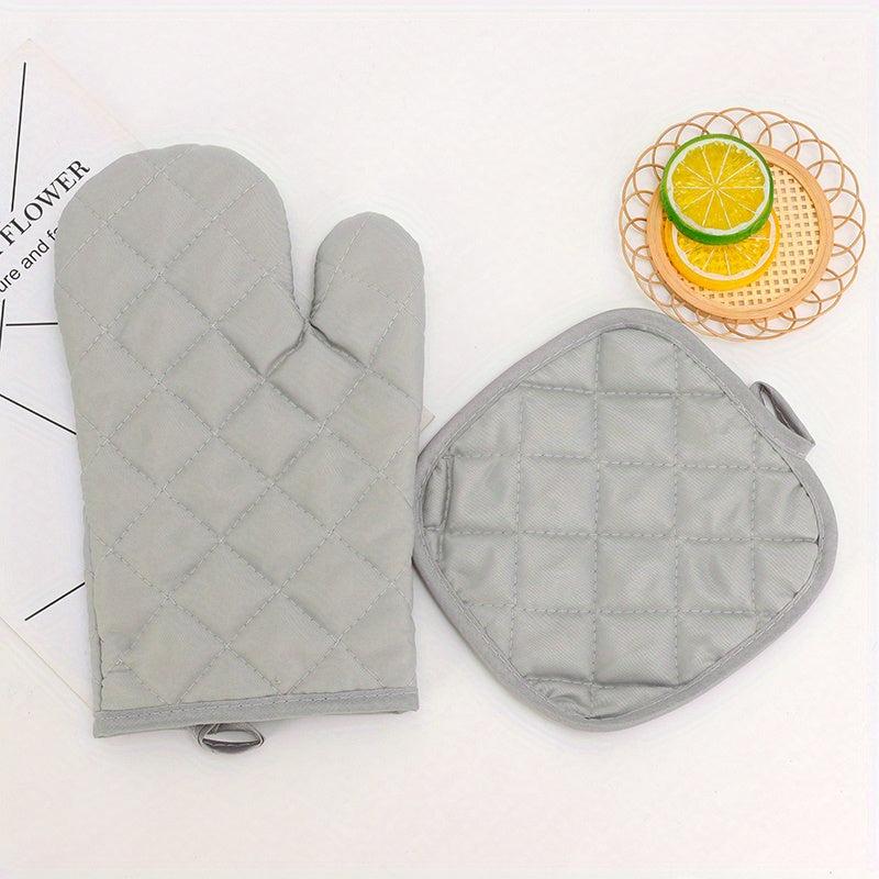 2pcs Colorful Printed Heat Resistant Cotton Oven Mitts for Baking