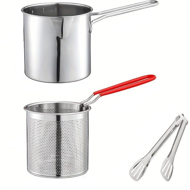 304 Stainless Steel Pasta Basket Strainer Frying Basket