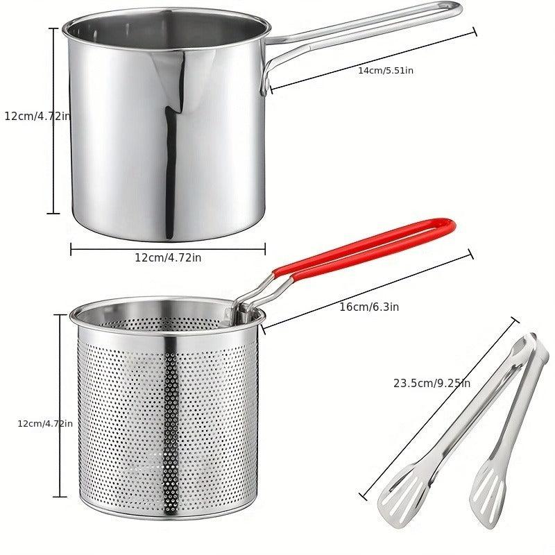 304 Stainless Steel Pasta Basket Strainer Frying Basket