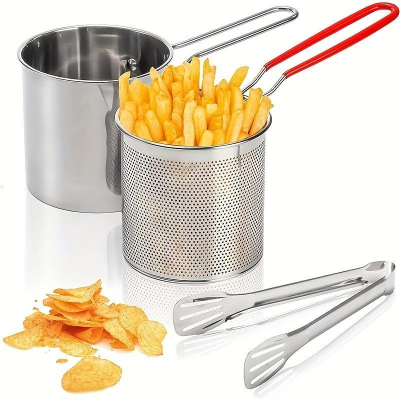 304 Stainless Steel Pasta Basket Strainer Frying Basket