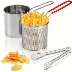 304 Stainless Steel Pasta Basket Strainer Frying Basket