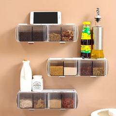 1pc Spice Jars Self Adhesive Wall Mounted Seasoning Containers