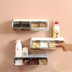 1pc Spice Jars Self Adhesive Wall Mounted Seasoning Containers