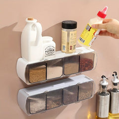 1pc Spice Jars Self Adhesive Wall Mounted Seasoning Containers