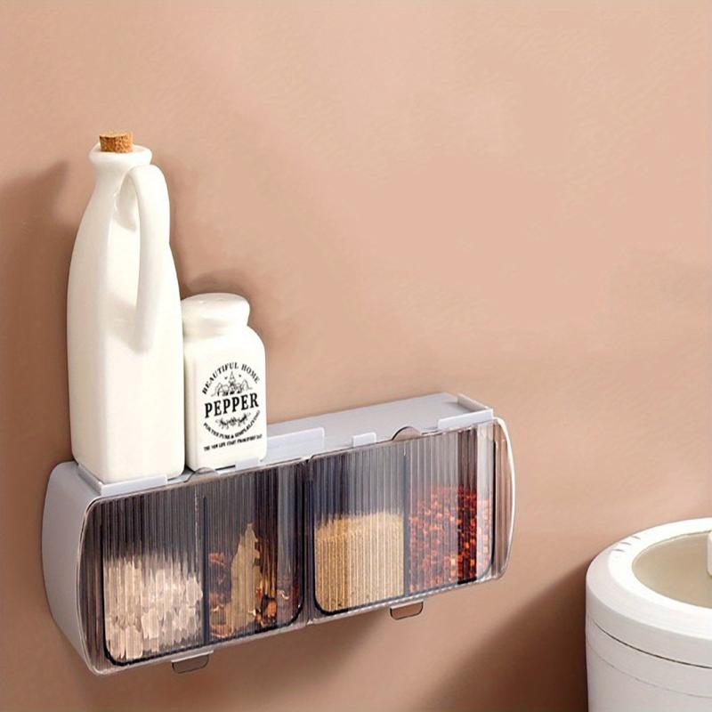 1pc Spice Jars Self Adhesive Wall Mounted Seasoning Containers