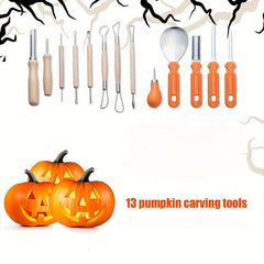Halloween Pumpkin Carving Set 13pcs Jack O Lantern DIY Tools