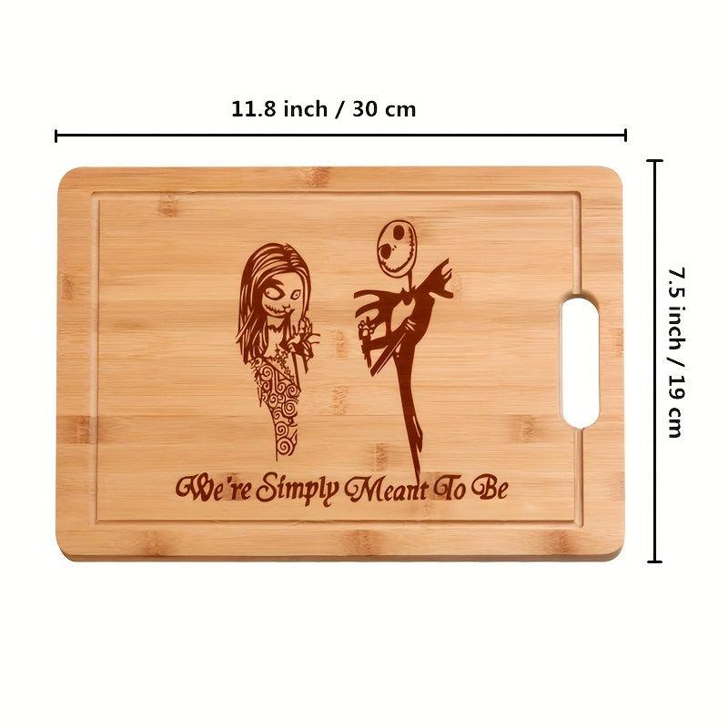 Bamboo Cutting Board Engraved Wood Food Serving Tray Kitchen Tool