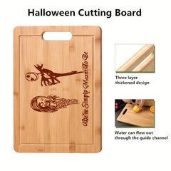 Bamboo Cutting Board Engraved Wood Food Serving Tray Kitchen Tool