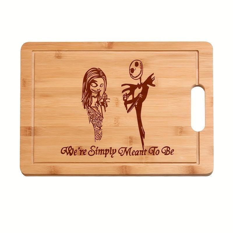 Bamboo Cutting Board Engraved Wood Food Serving Tray Kitchen Tool