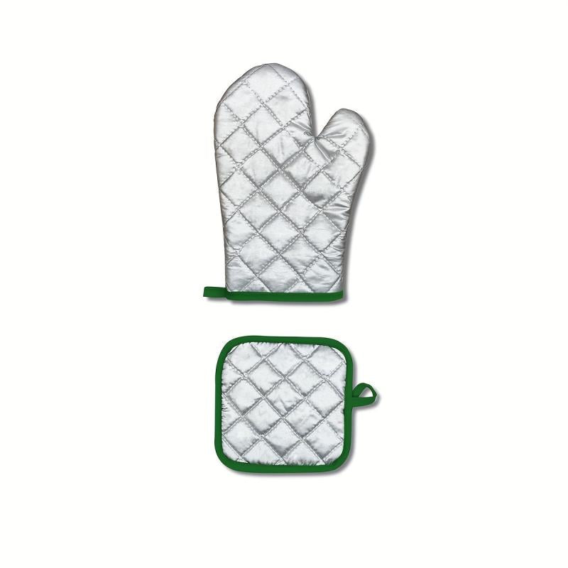 2pcs Colorful Printed Cotton Oven Mitts Heat Resistant Insulation Pad