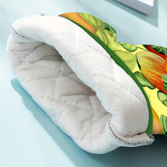 2pcs Colorful Printed Cotton Oven Mitts Heat Resistant Insulation Pad