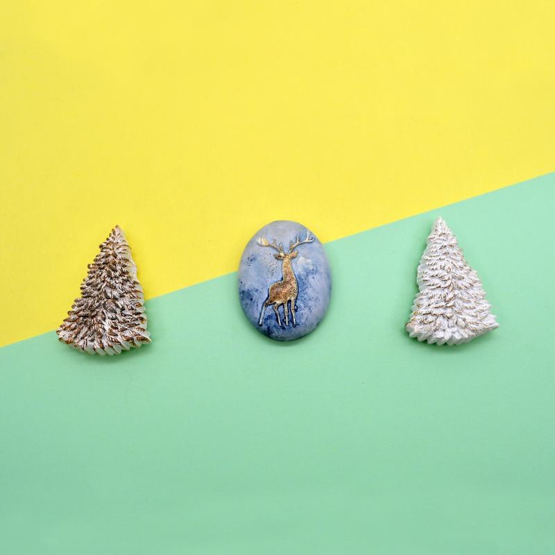 Glass Refrigerator Magnets Christmas Tree Fridge Magnets Decorative Magnets
