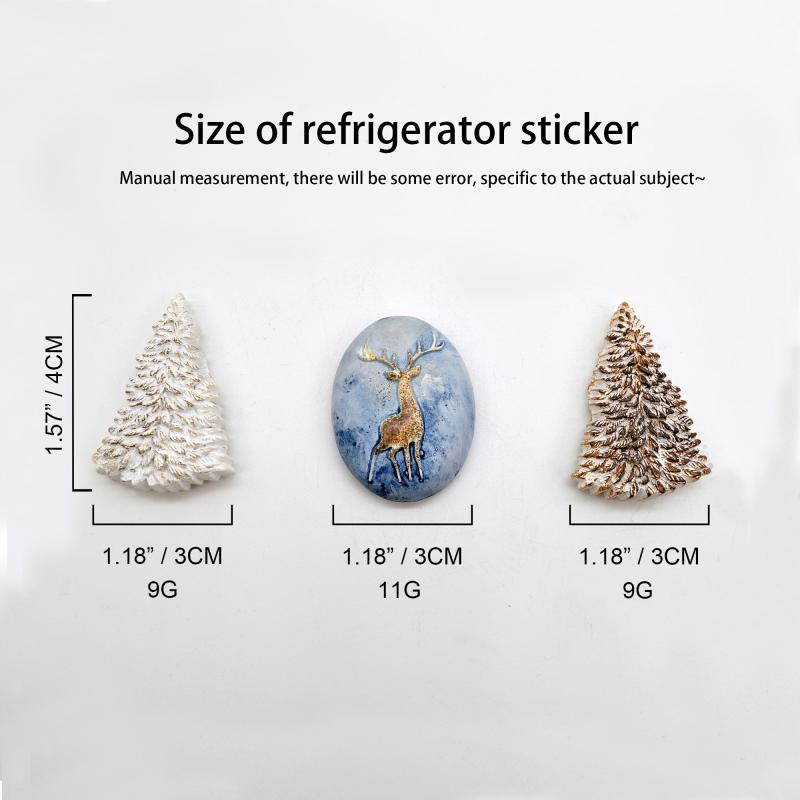 Glass Refrigerator Magnets Christmas Tree Fridge Magnets Decorative Magnets
