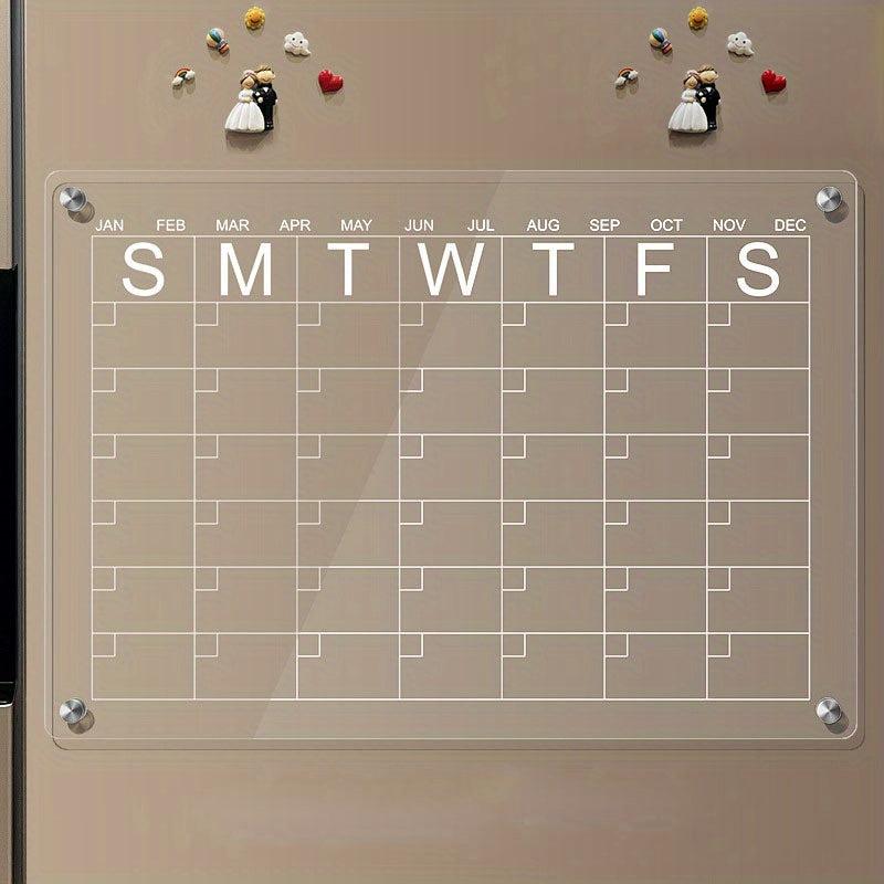 Dry Erase Fridge Magnetic Calendar - Acrylic Magnetic Calendar For Refrigerator