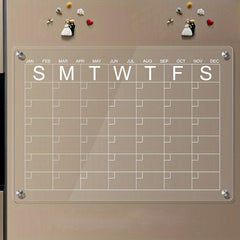 Dry Erase Fridge Magnetic Calendar - Acrylic Magnetic Calendar For Refrigerator