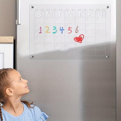 Dry Erase Fridge Magnetic Calendar - Acrylic Magnetic Calendar For Refrigerator