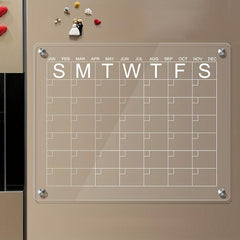 Dry Erase Fridge Magnetic Calendar - Acrylic Magnetic Calendar For Refrigerator