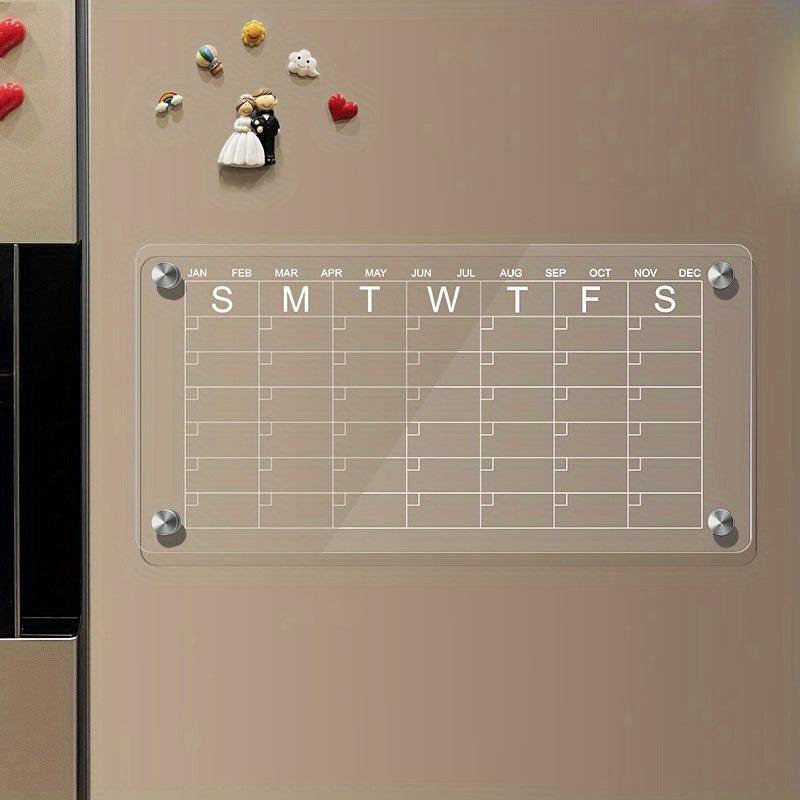 Dry Erase Fridge Magnetic Calendar - Acrylic Magnetic Calendar For Refrigerator