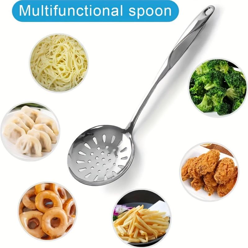 Stainless Steel Colander Spoon Skimmer Ladle Long Handle Hot Pot Filter Spoon