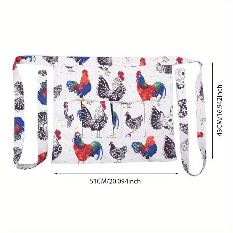 Polyester Apron Egg Collection Apron With 12 Pockets Waterproof Waist Apron