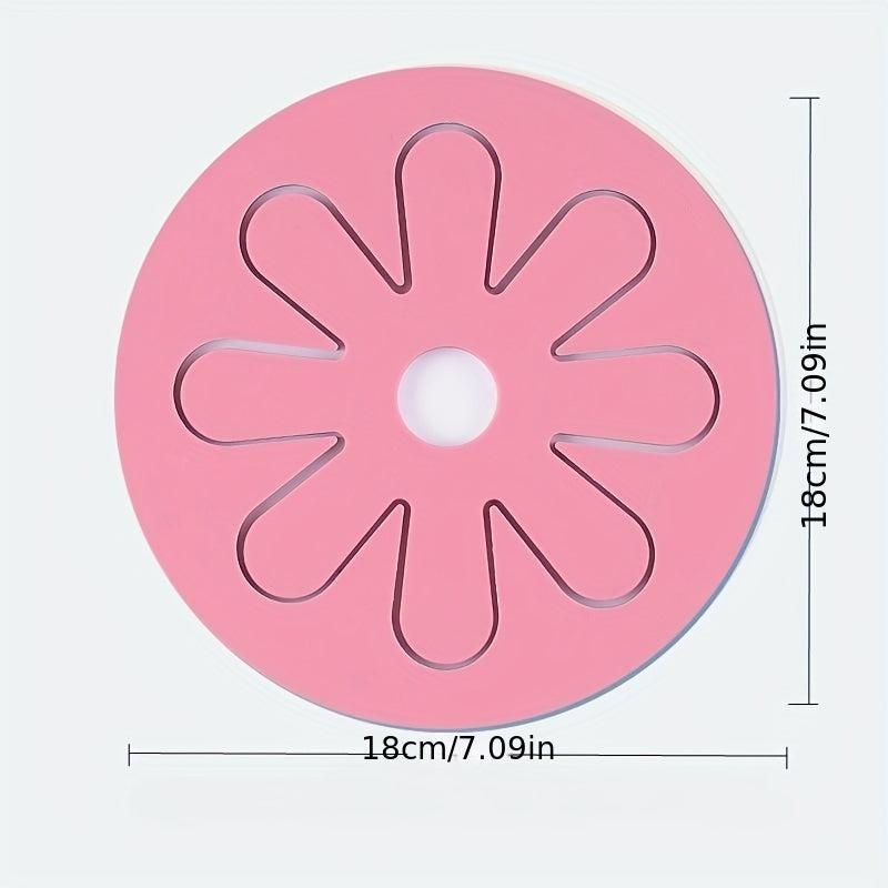 4pcs Silicone Coasters Kitchen Floral Pattern Table Mat Waterproof Heat Resistan