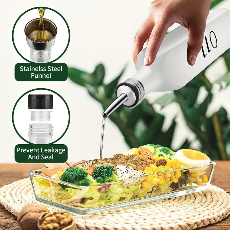 Olive & Vinegar Dispenser Set Stainless Steel Pouring Spout 17oz