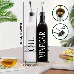 Olive & Vinegar Dispenser Set Stainless Steel Pouring Spout 17oz