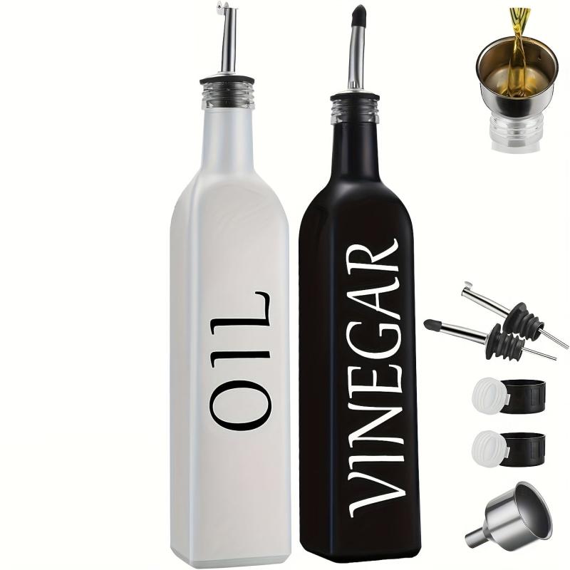 Olive & Vinegar Dispenser Set Stainless Steel Pouring Spout 17oz