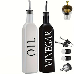 Olive & Vinegar Dispenser Set Stainless Steel Pouring Spout 17oz