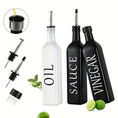 Olive & Vinegar Dispenser Set Stainless Steel Pouring Spout 17oz