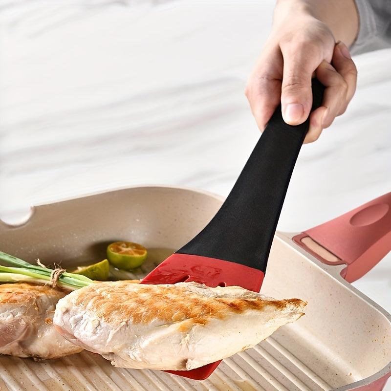 1pc 2-in-1 Silicone Fried Fish Spatula Clip Household Frying Steak Clip
