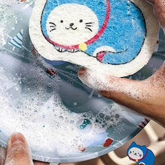 Cartoon Cat Dishwashing Sponge Brush Pot Durable Artifact Thickened Washing