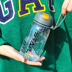 Large Capacity Lightweight Translucent Water Bottle With Straw Leak Proof