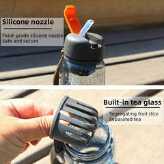 Large Capacity Lightweight Translucent Water Bottle With Straw Leak Proof