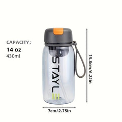 Large Capacity Lightweight Translucent Water Bottle With Straw Leak Proof
