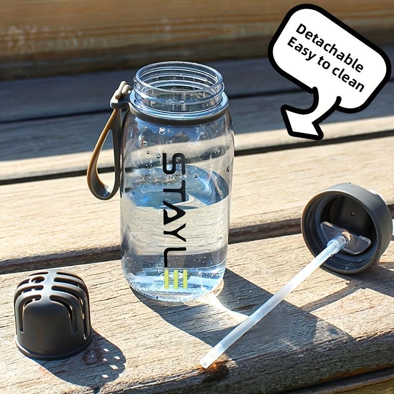 Large Capacity Lightweight Translucent Water Bottle With Straw Leak Proof