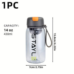 Large Capacity Lightweight Translucent Water Bottle With Straw Leak Proof
