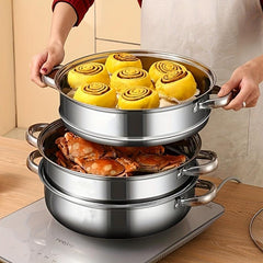 Stainless Steel Food Steamer Pot | Three Layer Steamer Tool